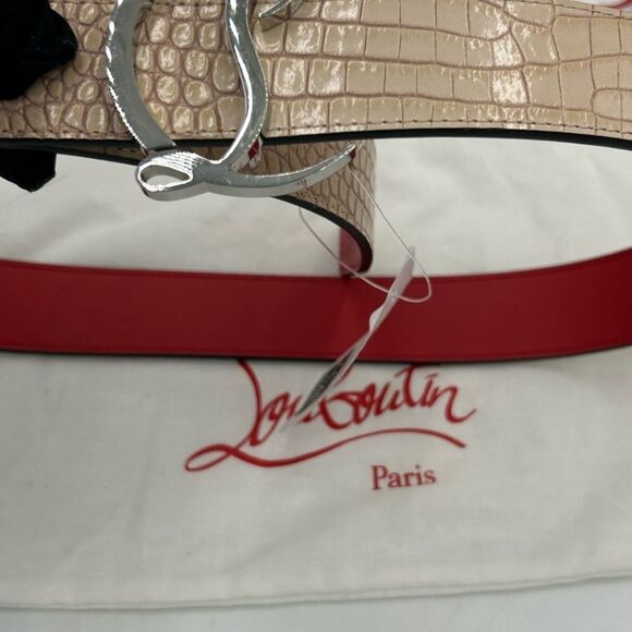 Women’s Christian Louboutin croc embossed leather belt size 80 cm/32 inches - Picture 9 of 9